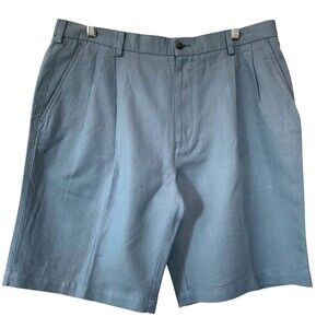 Caribbean Shorts Mens 36 Linen/Cotton Blend Powder Blue Resort Golf Vacation